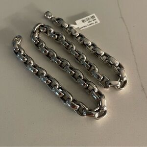 14kt. White Gold Square Rolo link Chain 16”